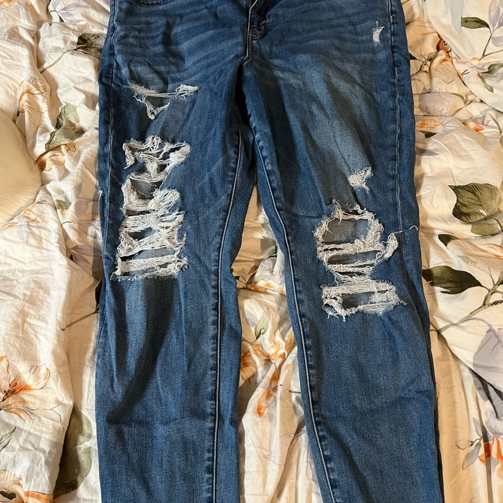American Eagle Outfitters Ripped Blue Skinny Jeans
